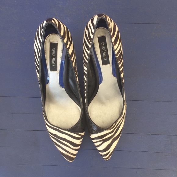 WHBM zebra print statement heels. - Picture 3 of 8